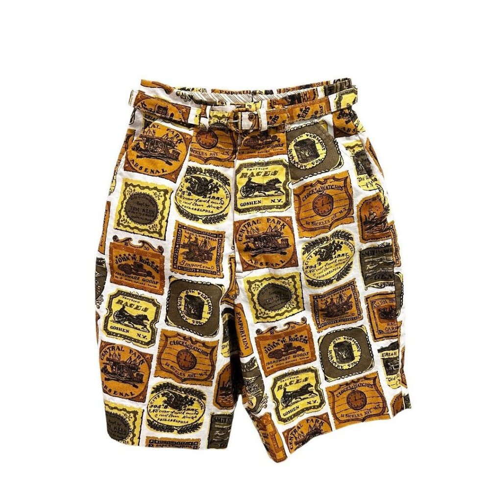 Pantomaker New York Women's‎ Vintage 1960s Historical Print Shorts Belt